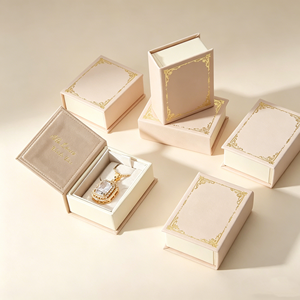 Premium Compact <b>Book</b> Shaped Jewelry Packaging Set With Velvet Inner For Wholesale Distribution And Professional Jewelry Display - Product Image 2