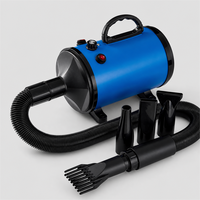 Sèche-cheveux pour animaux de compagnie à moteur AC haute puissance, 2000W, faible bruit, vitesse variable, buse en plastique, protection contre la surchauffe, rose