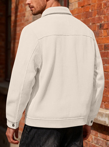 Veste décontractée à revers en velours côtelé à boutonnage simple, style sport tendance, avec poches, pour <span class=keywords><strong>homme</strong></span>, à manches longues, style européen et américain - Product Image 3