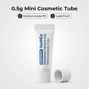 Tube souple mini blanc en PE de 0,5g et 1g pour <span class=keywords><strong>ciment</strong></span> <span class=keywords><strong>dentaire</strong></span>, emballage d'échantillons de pommade de qualité médicale avec bouchon à vis côtelé - Vente en gros - Product Image 1