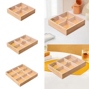 Diviseur de Desserts Classique Écologique pour la Maison, Multifonctionnel, Sans Danger pour les Aliments, Conservation Fraîcheur, Fruits Séchés, Bambou Durable, Rangement Moyen - Product Image 4