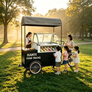 <span class=keywords><strong>Chariot</strong></span> alimentaire en acier inoxydable avec compartiment réfrigéré pour sandwichs glacés et boissons à emporter - Product Image 2
