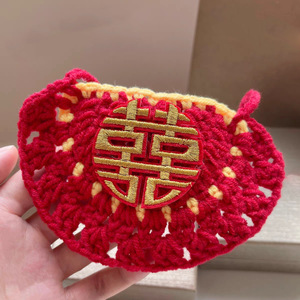 Pet scarves, cat and dog New Year's festive embroidered scarves, bibs, <b>red</b> wedding decorative collars for photos - Product Image 2