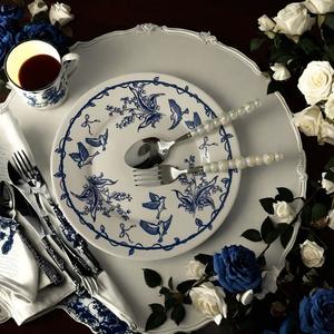 Clásico Flor de vid azul y blanco plato de cena de cerámica desechable bistec postre Dim <span class=keywords><strong>Sum</strong></span> fiesta bandeja al por mayor vajilla - Product Image 2