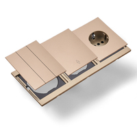Interruptores y Enchufes de Pared WESA Ultrafinos con Botón Pulsador de 1/2/3 Vías, Enchufe Europeo de 1/2 Vía, Combinación Libre, Diseño Moderno de Lujo