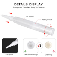 Stylo torsadé transparent de 2ml 3ml avec brosse en silicone pour huile de cuticule Stylo à huile vide pour ongles Tube de croissance des cils Contenant pour rouge à lèvres