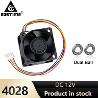 Ventilateur de refroidissement CPU silencieux Gdstime GDP4028 40x40x28mm à double roulement à billes DC 12V 4 broches, débit d'air 17.45CFM, pour boîtier d'ordinateur en plastique 50000