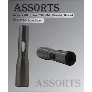 Tige de fraiseuse à tige R8 pour usinage de précision, filetage de barre de traction 7/16 UNF, douille conique de mandrin MT-3 pour fraiseuse - Product Image 3