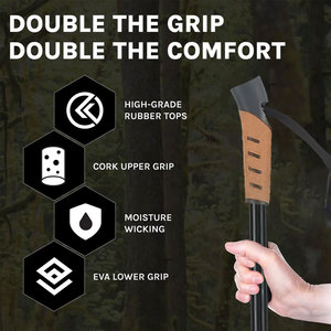Bâtons <span class=keywords><strong>de</strong></span> <span class=keywords><strong>ski</strong></span> en gros à prix super abordable, manche en bois, corps en alliage d'aluminium, durables et légers - Product Image 6