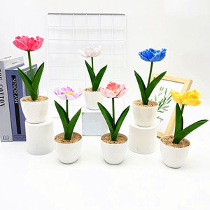 Bonsaï de pavot artificiel Paulon 10cm-30cm, plante en pot en mousse plastique, décoration de mariage et de maison - Product Image 3