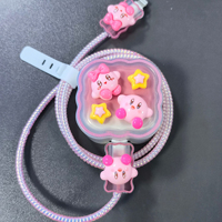 Nouveau design mignon rose étoile fleur lapin chargeur étui USB câble de charge câble protecteur pour chargeur britannique