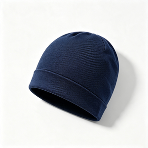 Bonnet unisexe ACE en mélange acrylique/laine, bleu marine uni, chaud, extensible, pour l'hiver, le quotidien, le ski et la randonnée - Product Image 3