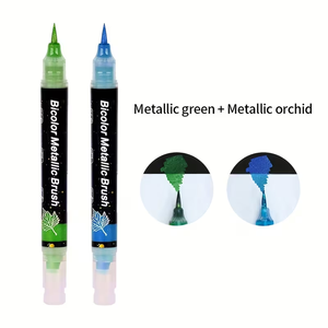 金属亚克力闪光颜料笔，渐变闪光书法软头细线笔，用于绘画、书法、着色 - Product Image 5