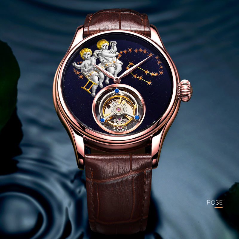 OEM นาฬิกาข้อมือหรูยี่ห้อ Gemini สำหรับผู้หญิง Tourbillon พร้อมราคาที่ต่ำกว่าสินค้าจัดส่งฟรี