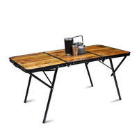 Table pliante en aluminium moderne YILU pour l'extérieur - Table de pique-nique portable pour la plage et la cour, utilisable par temps froid
