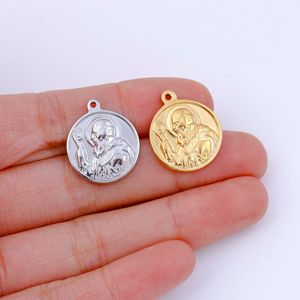 Pendentif Saint Benoît Acier Inoxydable PVD Or 18K Argent San Benito Mon Héros Médailles Catholiques Bénédictines Pendentifs - Product Image 2