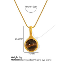 GemIsIand Collier Pendentif Vintage Romantique Élégant Haut de Gamme Luxe Léger en Pierre Naturelle et Cuivre Plaqué Or avec Chaîne Maille Forçat pour Pull