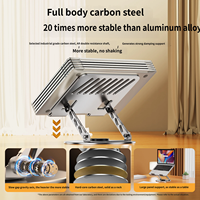 Support d'ordinateur portable rotatif à 360°, réglable en hauteur, avec design de refroidissement pour ordinateurs portables, tablettes et claviers