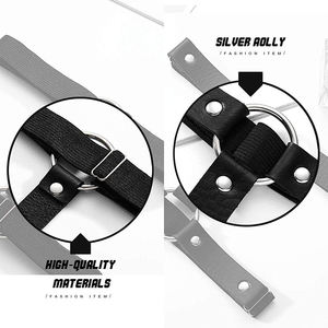 Sabuk Garter kulit PU wanita, Harness badan kaki paha 2 baris elastis dapat disesuaikan untuk hadiah Festival dansa klub Punk pernikahan - Product Image 4