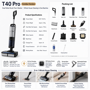 Nettoyeur de sol intelligent <span class=keywords><strong>sans</strong></span> <span class=keywords><strong>fil</strong></span>, <span class=keywords><strong>aspirateur</strong></span> humide <span class=keywords><strong>et</strong></span> sec portatif avec double brosse rotative autonettoyante, puissant pour les sols <span class=keywords><strong>et</strong></span> les tapis de la maison - Product Image 3