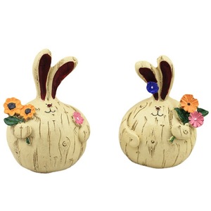 Figurines de lapin en résine, ensemble de quatre figurines d'animaux mignons pour la décoration de la maison, de la chambre à coucher et du salon - Product Image 5