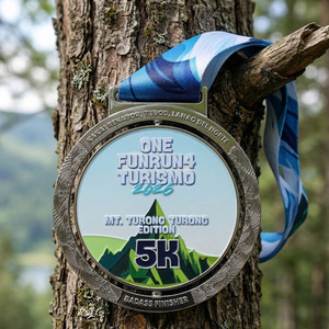 Medalla Deportiva Personalizada con Diseño de Paisaje en Aerosol de Color Rotatorio, Medalla de Metal de Aleación de Zinc para Carreras de 5k/10k, Maratón - Product Image 2