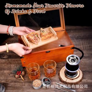Kit para ahumar cócteles, caja de madera con pistola de humo y virutas de madera para cócteles de whisky, herramientas de coctelería, estilo vintage, reutilizable - Product Image 5