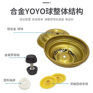 Yo-Yo de Aleación en Forma de Tambor, Juguete Giratorio de Metal para Niños de 8 a 13 Años, Diseño Colorido con Rodamiento de Plástico - Product Image 4