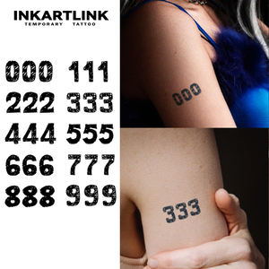 INKARTLINK - Pegatinas de Tatuajes Temporales para el Cuerpo, Pegatinas de Tatuajes de Números de Ángel, Resistentes al Agua, Ecológicas, de Larga Duración (15 Días), al por Mayor - Product Image 1