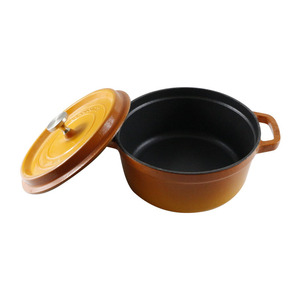 Casserole <span class=keywords><strong>en</strong></span> <span class=keywords><strong>fonte</strong></span> <span class=keywords><strong>émaillée</strong></span> quantité minimale de commande <span class=keywords><strong>basse</strong></span> 22cm 24cm 26cm avec couvercle Bouton <span class=keywords><strong>en</strong></span> acier sans tache - Product Image 5