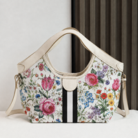 Sac à bandoulière élégant vintage pour femme en cuir PU imperméable avec doublure en polyester et motif floral, idéal pour les trajets quotidiens, le shopping et le bureau