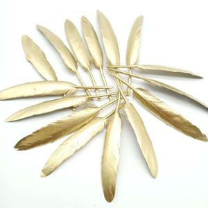 Venta barata de un solo lado Spray Gold 10-15 cm Sombreros de plumas de ganso pequeños Plumas decorativas para niños Fabricación de bricolaje - Product Image 2