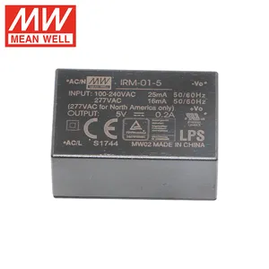 Meanwell-Fuente de alimentación de CA a CC de 5 voltios SMPS PCB, 1W, 5 V, 0.2A, 1W, 1, 1, 2 V