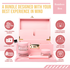Vassoio di bambù con coperchio più scomparti, scatola di stoccaggio di bloccaggio, accessori per l'organizzazione del tabacco - Product Image 3