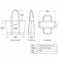 Sac fourre-tout en toile bleue avec logo personnalisé, sac à bandoulière robuste pour bateau et transport, surpiqûres contrastées blanches, sac à main réutilisable pour le voyage et le shopping