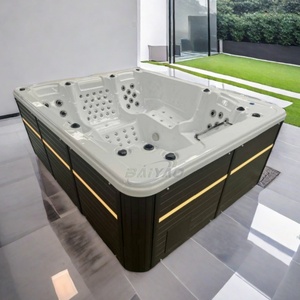 <span class=keywords><strong>Spa</strong></span> Whirlpool moderne autoportant extérieur, bain à remous écoénergétique avec système <span class=keywords><strong>d</strong></span>'eau salée, 5 places avec 113 jets - Product Image 3