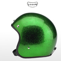 Casque de moto exclusif transfrontalier, demi-casque, argenté, clignotant, homologué DOT CE