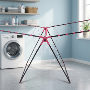 Séchoir à linge pliable Massima Butterfly en métal, structure en acier, compact, durable, capacité de 18 m, écologique, pour salon et extérieur - Product Image 3