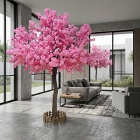 Grand arbre artificiel de fleurs de cerisier et de pêcher, style tendance, pour intérieur et extérieur, arbre à vœux pour hôtels et Thanksgiving