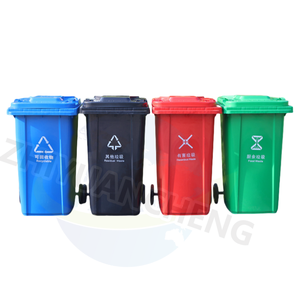 240L Mülleimer mit Pedal Stehende Struktur Räder-Kunststoff abfall behälter im Freien <span class=keywords><strong>Big</strong></span> Size Public Park Mülleimer - Product Image 4
