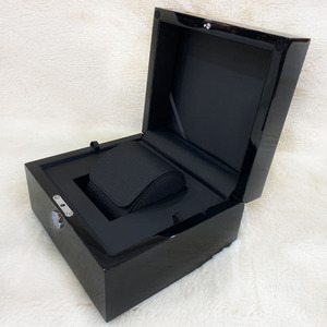 Luxury High Gloss <b>Black</b> Wooden Watch <b>Box</b> with Custom Logo, Premium Piano Finish Storage & Gift Packaging <b>Box</b> - Product Image 5