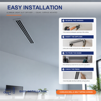 Diffuseur linéaire à 3 fentes en aluminium, grille d'aération de plafond à triple fente, registre d'alimentation réglable pour système CVC