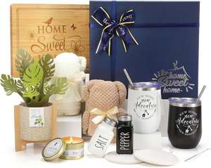 Cestas de Regalo para el Hogar con Tarjetas de Felicitación, Velas Aromáticas y Tabla de Cortar para Parejas, Regalos Personalizados para el Hogar, Casa Nueva - Product Image 1