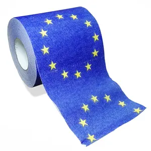 Papel higiénico con estampado de bandera personalizada, rollo jumbo de pañuelos de baño, novedad