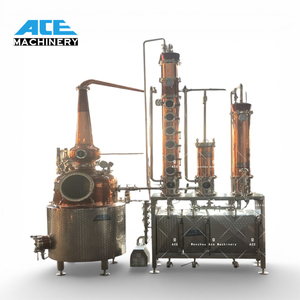 Alambic à reflux en cuivre Ace 1000L à double retort, équipement de distillation multi-combustibles pour rhum, vodka, gin, whisky, boissons, vin - Product Image 1