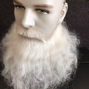 Qingdao Modern <strong>Hair</strong> Wholesale Realistic Short <strong>Yak</strong> Lace Santa Claus Beard with Mustache Blend <strong>Hair</strong> Product - Product Image 3