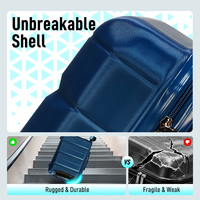 Ensemble de bagages de cabine légers et modernes en 3 pièces avec serrure TSA, valise rigide en ABS et doublure en polyester