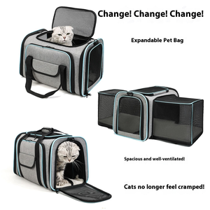 <span class=keywords><strong>Sac</strong></span> de transport pliable et respirant pour animaux de compagnie (chiens et chats) avec impression tendance, extensible, à bandoulière, grand espace de rangement - Product Image 1