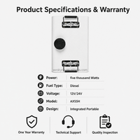 OkyRie AX55H Premium White Edition 5KW Chauffage Diesel Tout-en-un avec Écran LCD + Télécommande et Triple Alimentation pour Véhicules