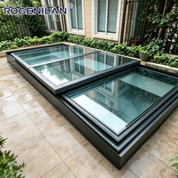 Fenêtre de toit coulissante en aluminium minimaliste Rogenilan, étanche, à double vitrage, extérieure, avec vitrage trempé